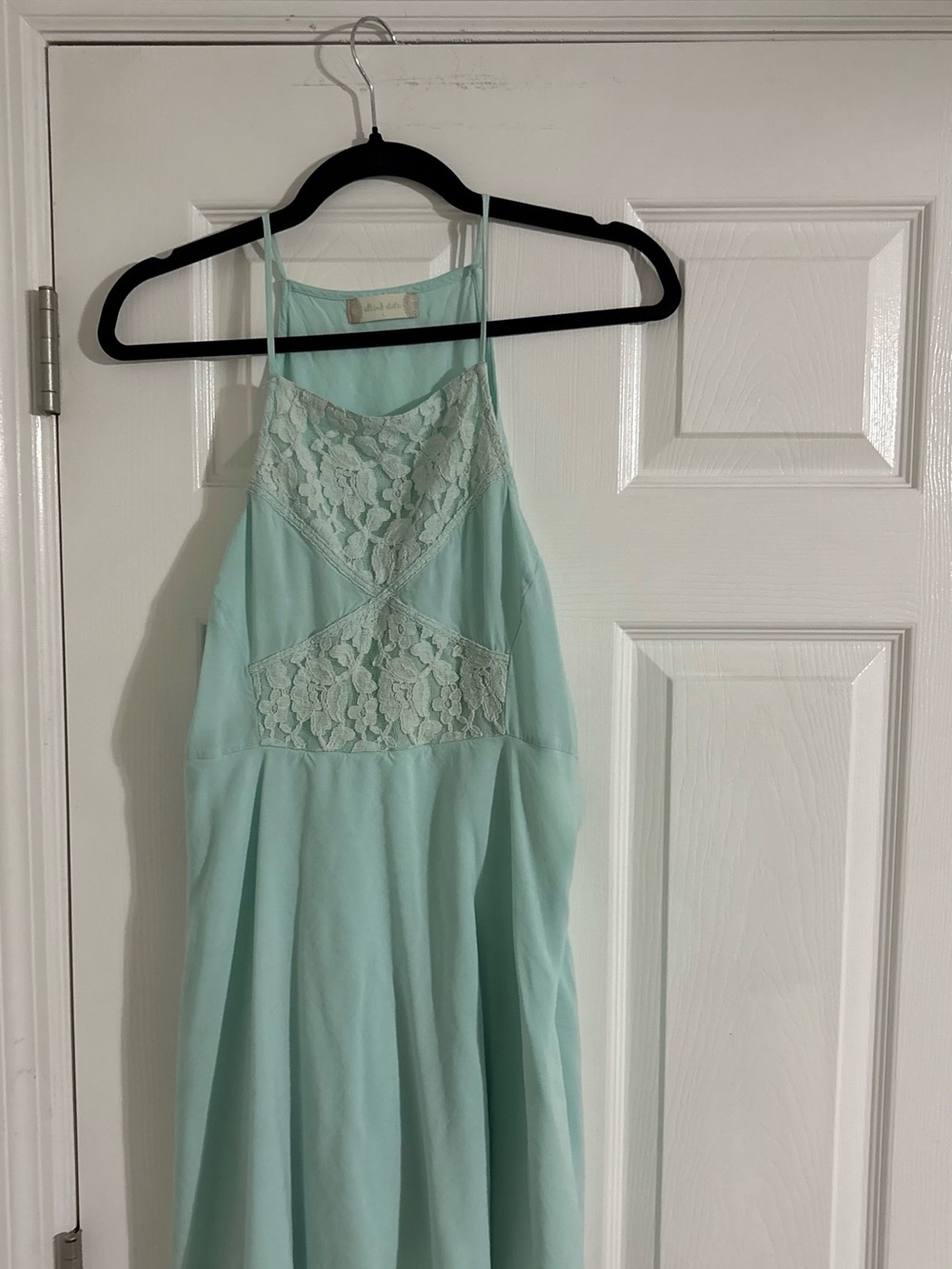 Altar'd State Mint Lace-Panel Sleeveless Jumpsuit